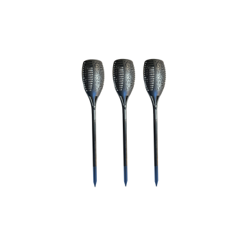 3 x Solar Flame Buitenverlichting op zonne-energie in hoogte stelbaar 3 verlichting standen 80cm3
